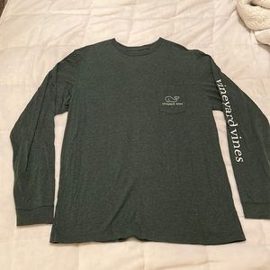 Olive green vineyard vines long sleeve shirt size medium